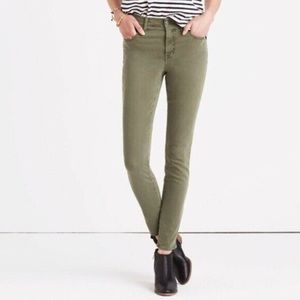 Madewell High Riser Skinny Pants Olive Green Jeans Jeggings Stretchy Denim Sz 26